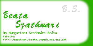 beata szathmari business card